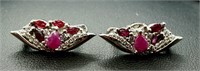 Beautiful Pair Of Natural Ruby Earrings