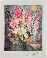 Marc Chagall Floral Bouquet Facsimile Signed Limit