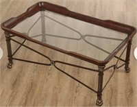 Maitland Smith Wrought Iron Leather Coffee Table