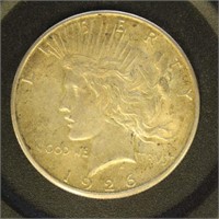 US Coins 1926 Peace Silver Dollar, circulated