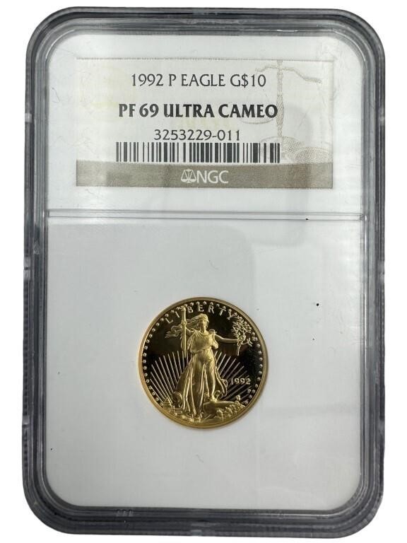1992 Graded $10 Gold Eagle Quarter Ounce