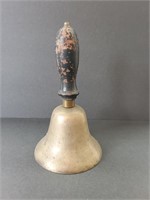 Vintage brass bell with wood handle