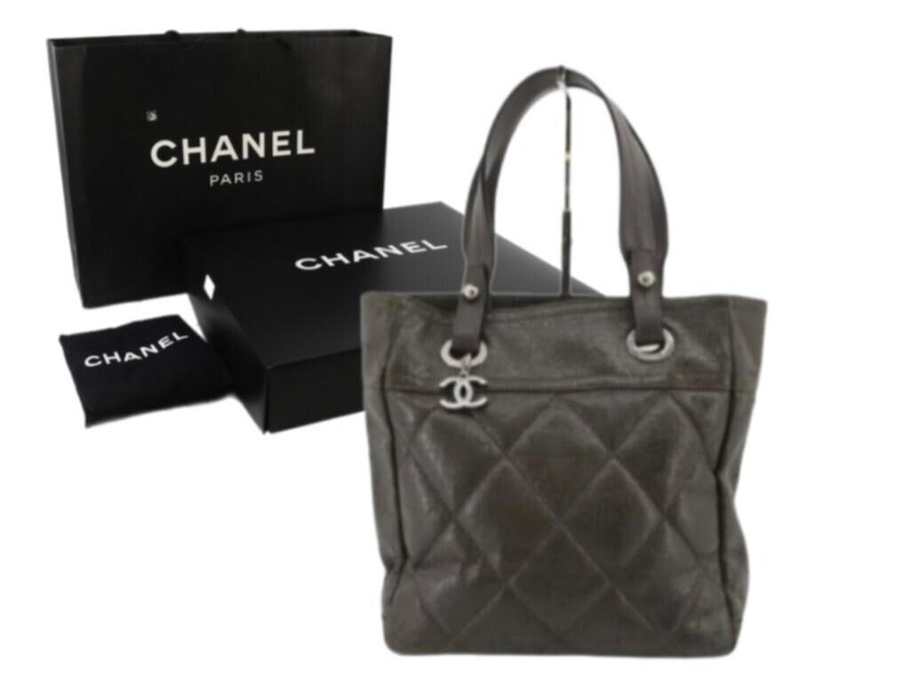 Chanel Gray Paris Biarritz Handbag