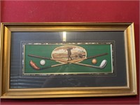 Framed golf picture 30 x 17 inches.