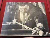 Black and white pool table picture 
33 x 28