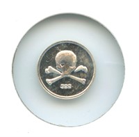 1 gram Silver Round - Skull & Crossbones, .999