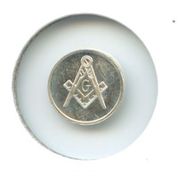 1 gram Silver Round - Freemason, .999 Fine Silver