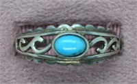 Vtg RL Avon 925 Sterling & Turquoise Ring Sz 9