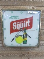 WORKING VINTAGE SQUIRT SODA ELECTRIC CLOCK