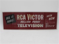 VINTAGE RCA VICTOR TV REVERSE APPLIED SIGN