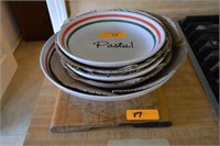 LARGE PASTA SERVING BOWL WITH 4 MATCHING DINNER