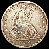 1840 Seated Liberty Half Dollar LIGHTLY