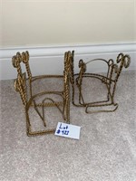 Ornate Gold Colored Metal Plate Holder Stands