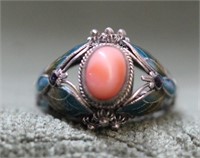 STERLING CORAL RING