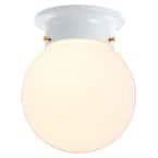 Hampton Bay 6 in. White Globe Flush Mount