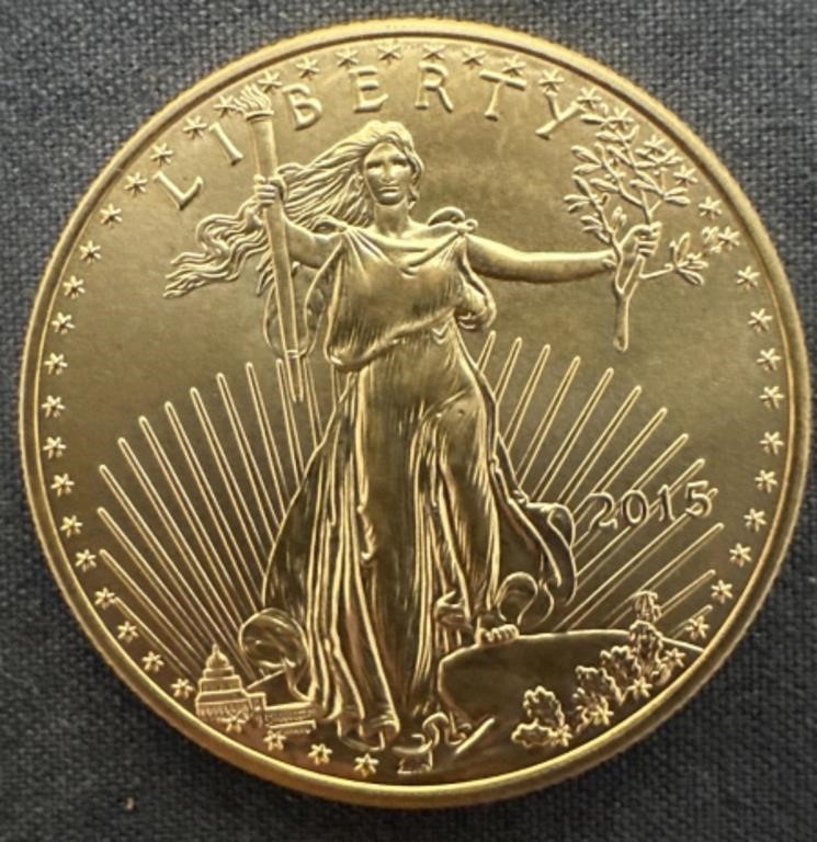 2015 1/2 oz. Liberty Gold Coin in Plastic Coin