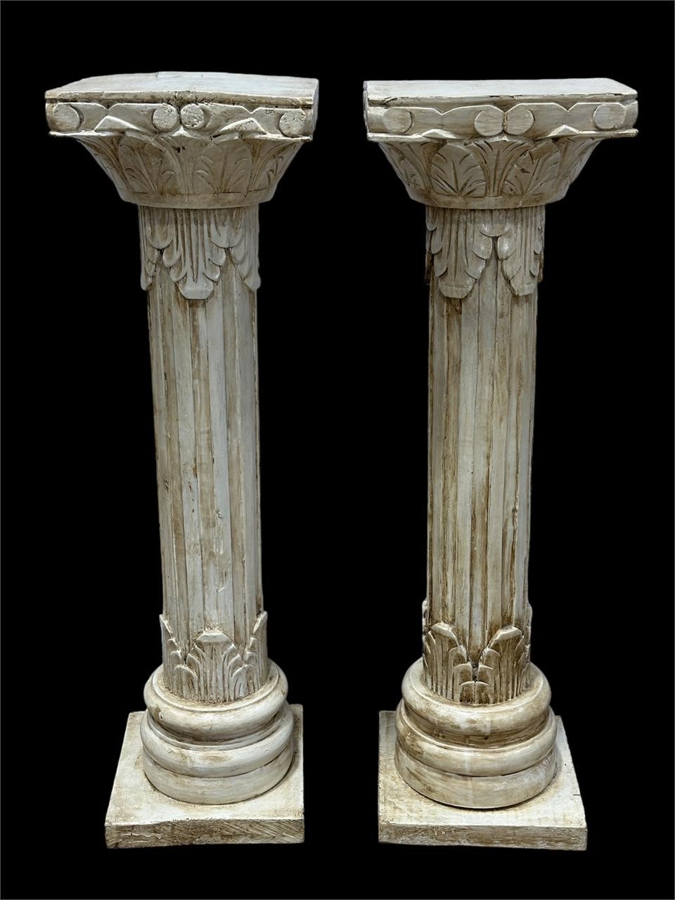 Pair of Painted Wooden Pedestals