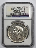 SOUTH AFRICA: 1952 Silver 5 Shillings NGC XF