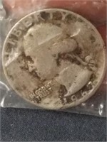 One 1967 silver quarter