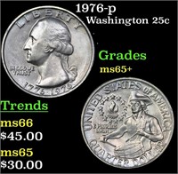 1976-p Washington Quarter 25c Grades GEM+ Unc