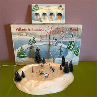 Dept. 56 Village Animated Skating Pond +