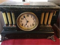 Sessions Black and Green Mantel Clock. 8 Day