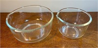 2 Vintage Fire King for Sunbeam Glass Mixing Bowls