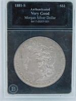 1881-S Morgan Silver Dollar  VG
