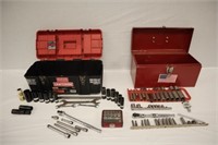 2 TOOL BOXES OF SOCKETS & WRENCHES: