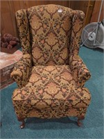 Queen Anne style leg wingback chair