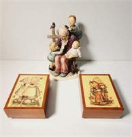 Hummel Statue & Music boxes