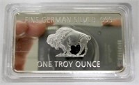 1 oz German Silver Buffalo Bar