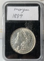 1889 P SILVER MORGAN SILVER $1 DOLLAR COIN IN CASE