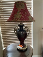 Double Arm Ruby Urn Table Lamp