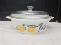 Fire King Gay Fad Bowl with Lid 8" wide