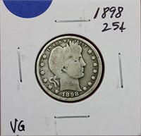 1898 Barber Quarter VG