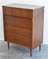 Mid Century Modern Four Drawer Wood Dresser