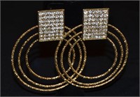 Large Pair Fashion Rhinestone Earrings