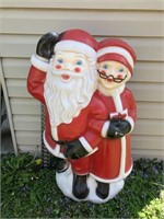 Blow mold Santa and Mrs clause, 34” tall