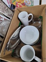 Box lot cups glass ware