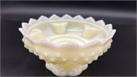 Fenton Glossy Custard Hobnail Candle Holder Uv