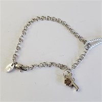 $140 Silver Rhodium Plated Diamond Bracelet