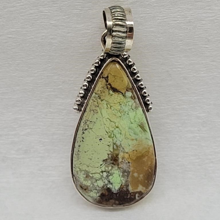 925 SILVER CHRYSOPRASE STONE PENDANT