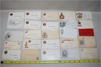 (25) Antique Fraternal Calling Cards: Mostly Iowa