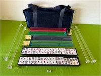 Portable Mahjong Game with Felt Case, Unique!