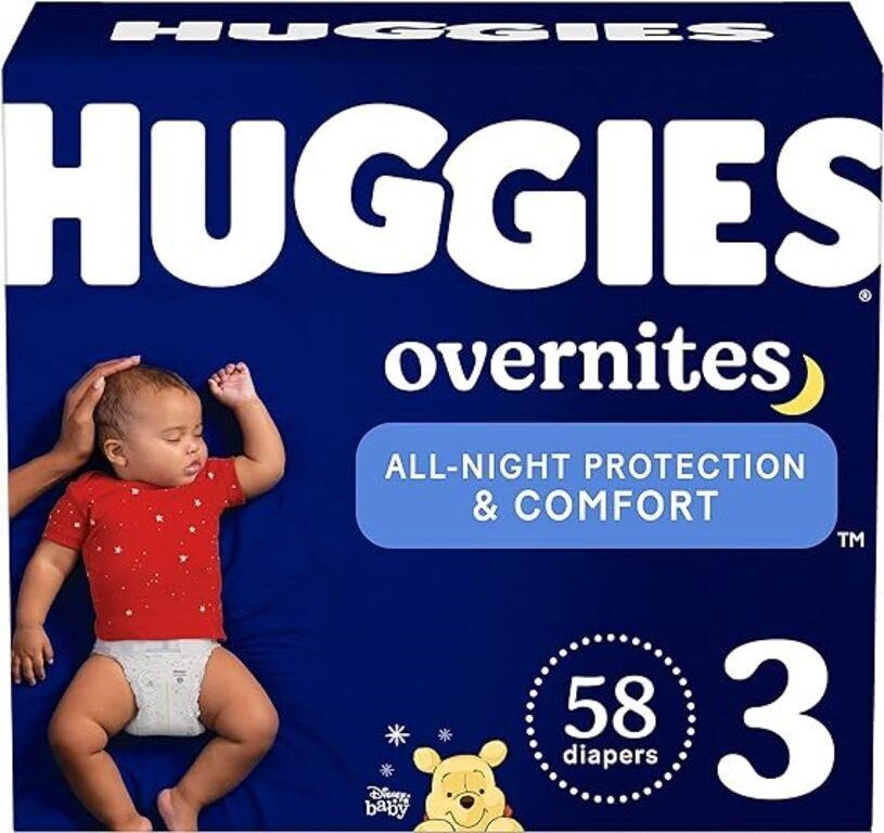 Huggies Overnites Nighttime Baby Diapers, Size 3,