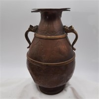 Antique 7 1/2" Tall Brass & Bronze Chinese Urn