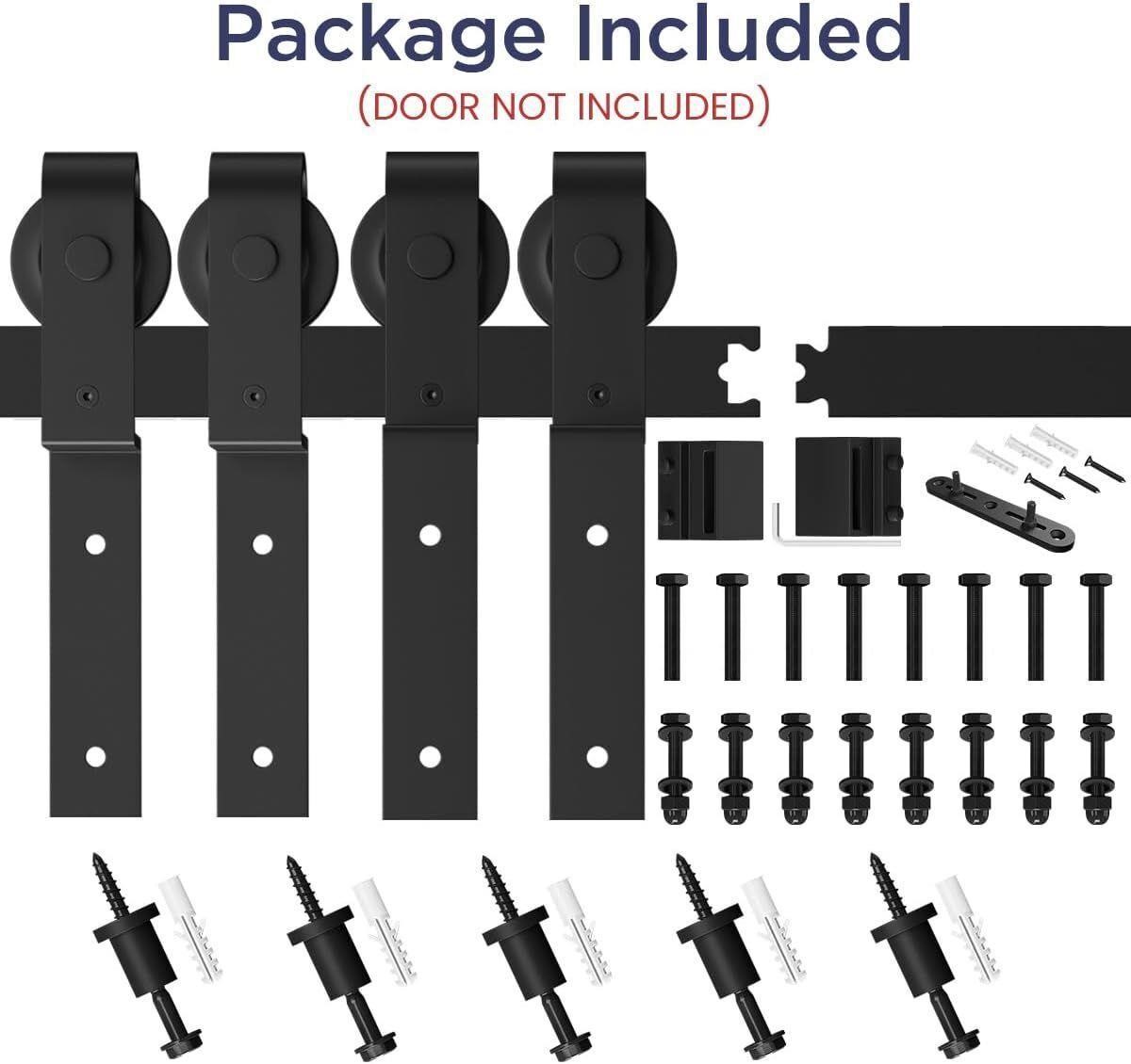 6.6Ft Bypass Sliding Barn Door Hardware Kit