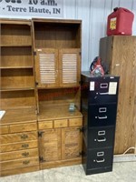 ETHAN ALLEN 24 INCH WIDE CABINET WITH HUTCH TOP