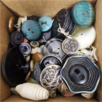 Large Assortment of Vintage Buttons, Box is Full!